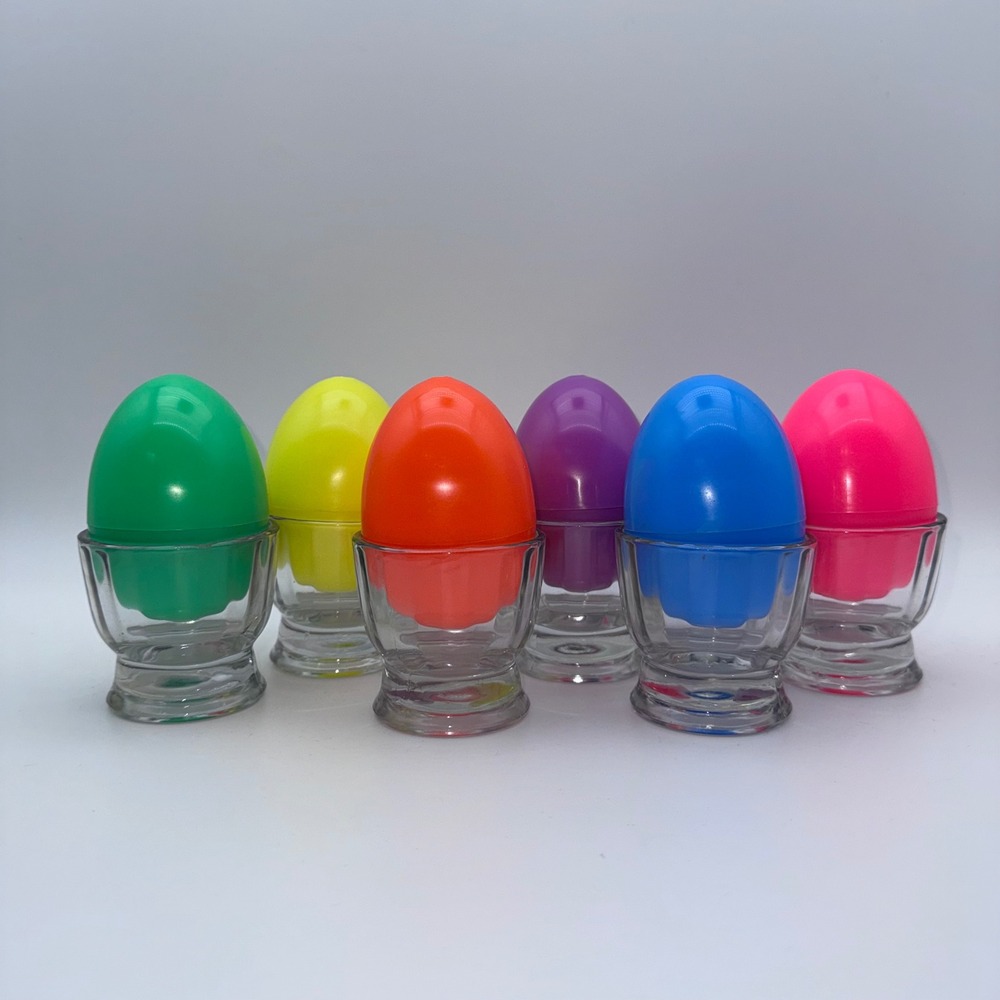Vintage Jeannette Glass Egg Cups Easter Eggs Set of 6 Boiled Holders